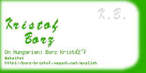 kristof borz business card